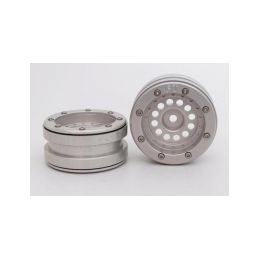 Kovové Beadlock CNC disky 1.9 PT Bullet Silver/Silver, 2ks - 2