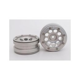 Kovové Beadlock CNC disky 1.9 PT Ecohole Silver/Silver, 2ks - 2