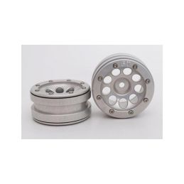 Kovové Beadlock CNC disky 1.9 PT Ecohole Silver/Silver, 2ks - 2