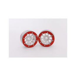 Kovové Beadlock CNC disky 1.9 PT Ecohole Silver/Red, 2ks - 3
