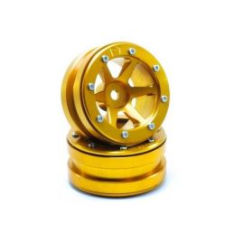 Kovové Beadlock CNC disky 1.9 PT Slingshot Gold/Gold, 2ks - 1