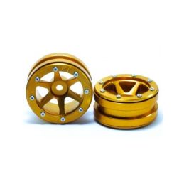 Kovové Beadlock CNC disky 1.9 PT Slingshot Gold/Gold, 2ks - 2