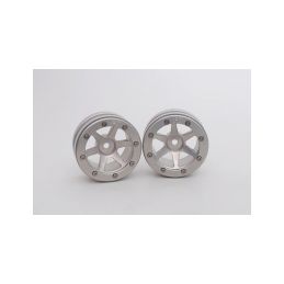 Kovové Beadlock CNC disky 1.9 PT Slingshot Silver/Silver, 2ks - 2