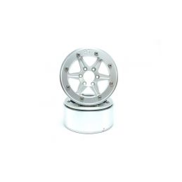 Kovové Beadlock CNC disky Absima Metsafil 1.9 SixStar Silver/Silver, 2ks - 3