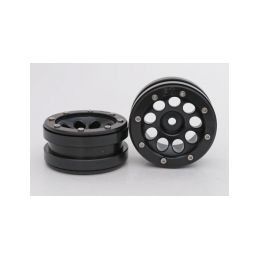 Kovové Beadlock CNC disky 1.9 PT Ecohole Black/Black, 2ks - 2