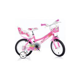 DINO Bikes - Dětské kolo 14" růžové - 1