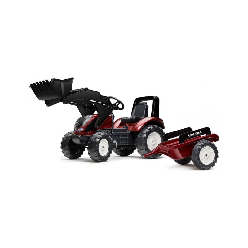 FALK - Šlapací traktor Valtra S4 s nakladačem a vlečkou - 1 FALK - Šlapací traktor Valtra S4 s nakladačem a vlečkou - 1