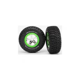 Traxxas kolo 2.2/3.0", disk SCT stříbrný-zelený, pneu KM2 (2) přední - 1