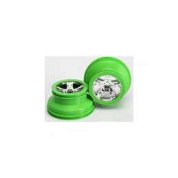 Traxxas disk 2.2/3.0" SCT stříbrný-zelený (2) (2WD přední) - 1