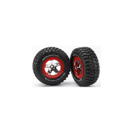 Traxxas kolo 2.2/3.0", disk SCT stříbrný-červený, pneu KM2 (2) (2WD přední) - 1