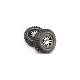 Traxxas kolo 2.2/3.0", disk SCT Split-Spoke saténový-černý, pneu KM2 (2) (2WD přední) - 1