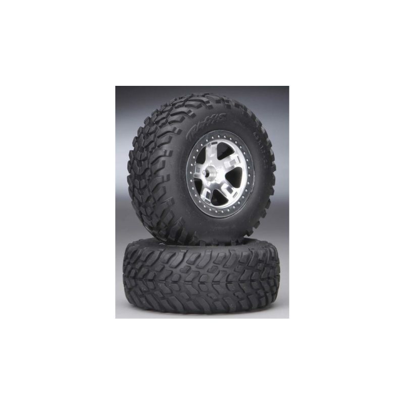 Traxxas kolo 2.2/3.0", disk SCT Split-Spoke saténový-černý, pneu KM2 (2) - 1 Traxxas kolo 2.2/3.0", disk SCT Split-Spoke saténový-černý, pneu KM2 (2) - 1