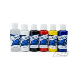 Pro-Line sada barev pro Airbrush (6 ks po 60 ml) - základní barvy a čistič. - 1
