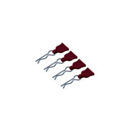 Sponky karoserie s gumovou vlaječkou - červené, 4 ks. - 1
