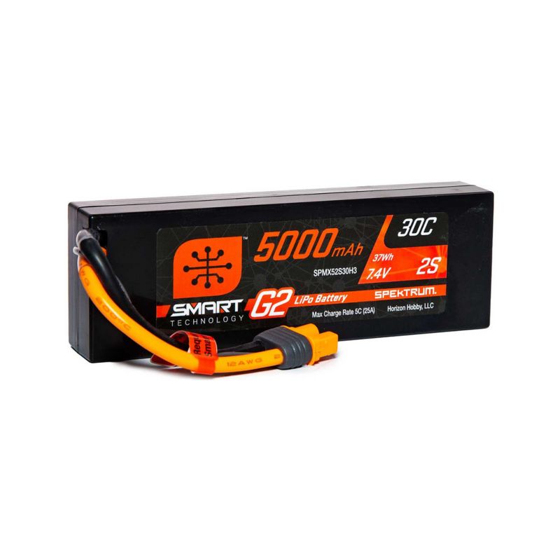 Spektrum Smart G2 LiPo 7.4V 5000mAh 30C HC IC3 - 1 Spektrum Smart G2 LiPo 7.4V 5000mAh 30C HC IC3 - 1
