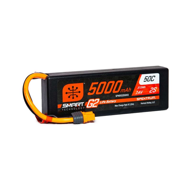 Spektrum Smart G2 LiPo 7.4V 5000mAh 50C HC IC3 - 1 Spektrum Smart G2 LiPo 7.4V 5000mAh 50C HC IC3 - 1