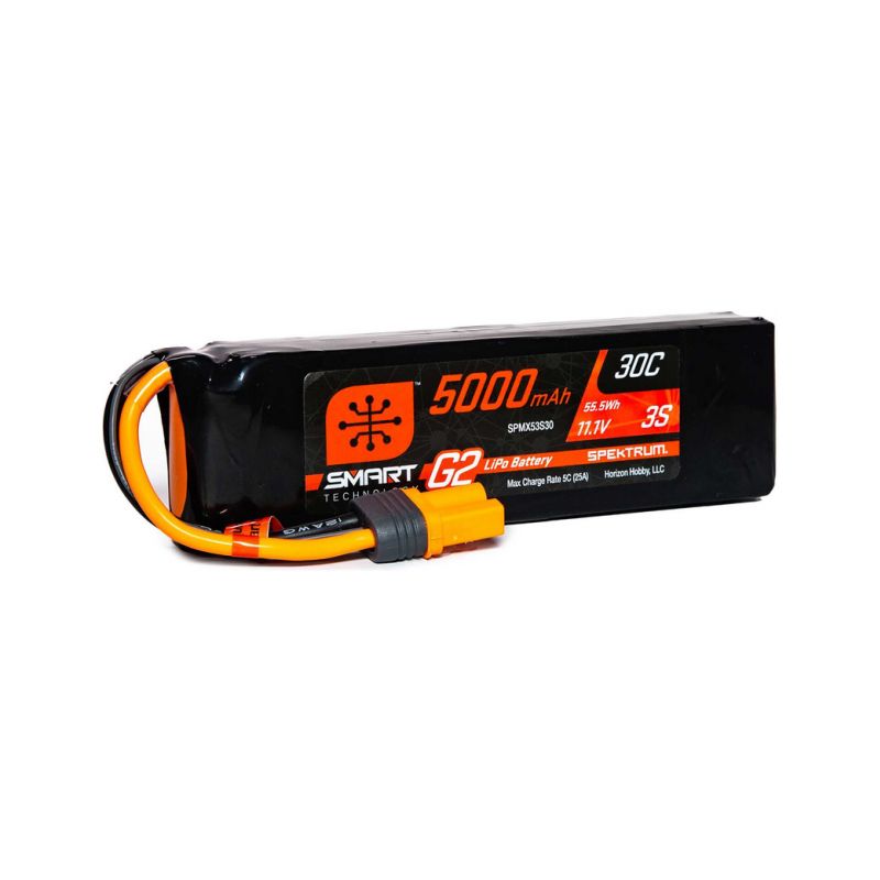 Spektrum Smart G2 LiPo 11.1V 5000mAh 30C IC5 - 1 Spektrum Smart G2 LiPo 11.1V 5000mAh 30C IC5 - 1