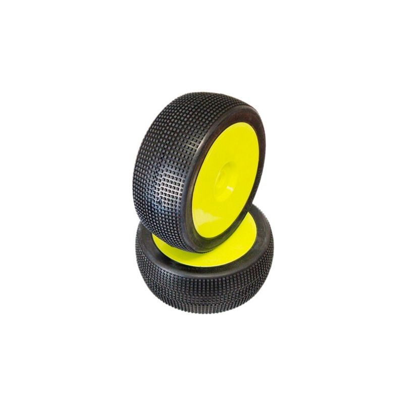 1/8 MICRO PIN COMPETITION OFF ROAD gumy nalepené gumy, SUPER SOFT směs, žluté disky, 2ks. - 1