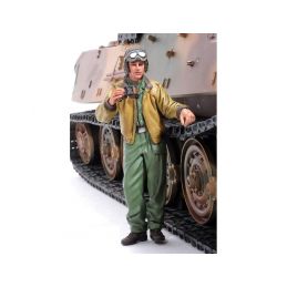1/16 figurka stojícího velitele tanku US z 2 sv. války, ručně malovaný - 2