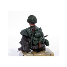1/16 figurka sedícího vojáka U.S. 1st Infantérie z 2 sv. války, ručně malovaný - 3
