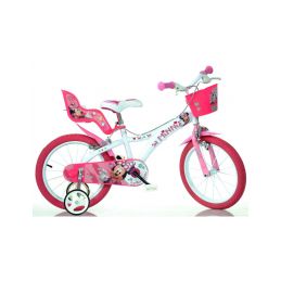 DINO Bikes - Dětské kolo 14" Minnie se sedačkou pro panenku a košíkem - 1