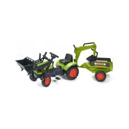 FALK - Šlapací traktor Claas Arion 410 s nakladačem, rypadlem a vlečkou - 1