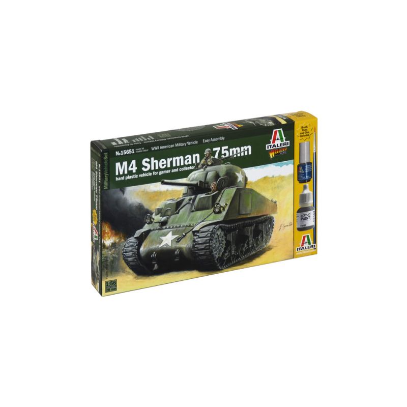 Italeri Wargames - M4 Sherman 75mm (1:56) - 1 Italeri Wargames - M4 Sherman 75mm (1:56) - 1