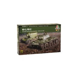 Italeri tank KV1 / KV2 vč. tankisty (1:56) - 1