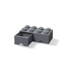 LEGO úložný box s šuplíky 250x500x180mm - tmavě šedý - 1