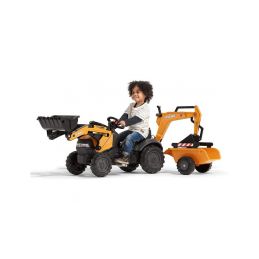 FALK - Šlapací traktor Case IH Beckhoe s nakladačem, rypadlem a vlečkou - 2
