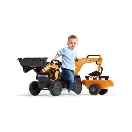FALK - Šlapací traktor Case IH Beckhoe s nakladačem, rypadlem a vlečkou - 4