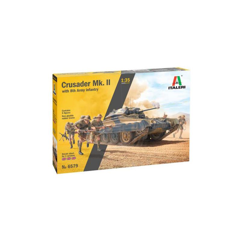 Italeri Crusader Mk. II s 8. armádní pěchotou (1:35) - 1 Italeri Crusader Mk. II s 8. armádní pěchotou (1:35) - 1