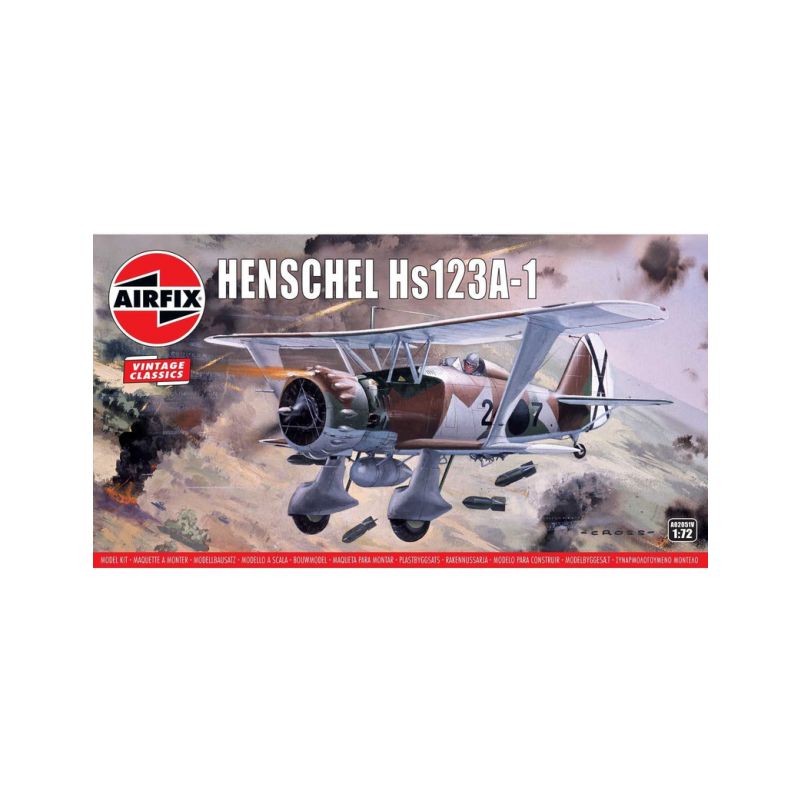 Airfix Henschel Hs123A-1 (1:72) (vintage) - 1 Airfix Henschel Hs123A-1 (1:72) (vintage) - 1