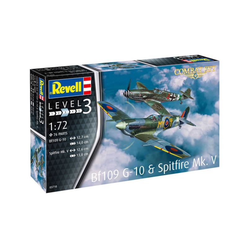 Revell Messerschmitt Bf109G-10, Spitfire Mk.V (1:72) (set) - 1 Revell Messerschmitt Bf109G-10, Spitfire Mk.V (1:72) (set) - 1
