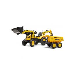 FALK - Šlapací traktor Komatsu s bagrem a Maxi vlečkou - 1