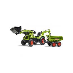 FALK - Šlapací traktor Claas Backhoe s nakladačem, rypadlem a Maxi vlečkou - 1