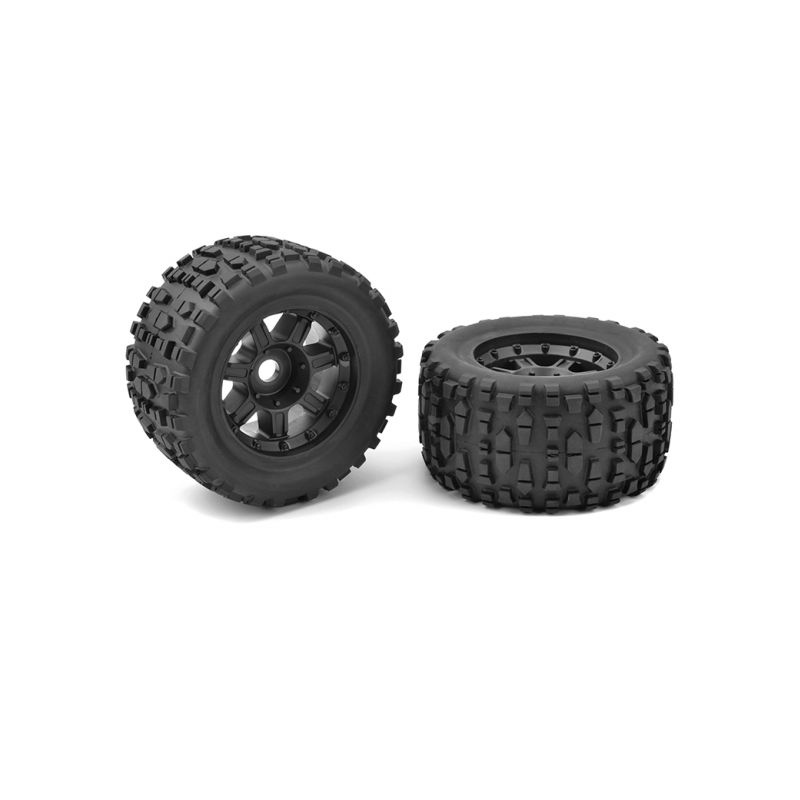 Monster Truck gumy - XL4S - Grabber - nalepené na černých diskách- 1 pár - 1