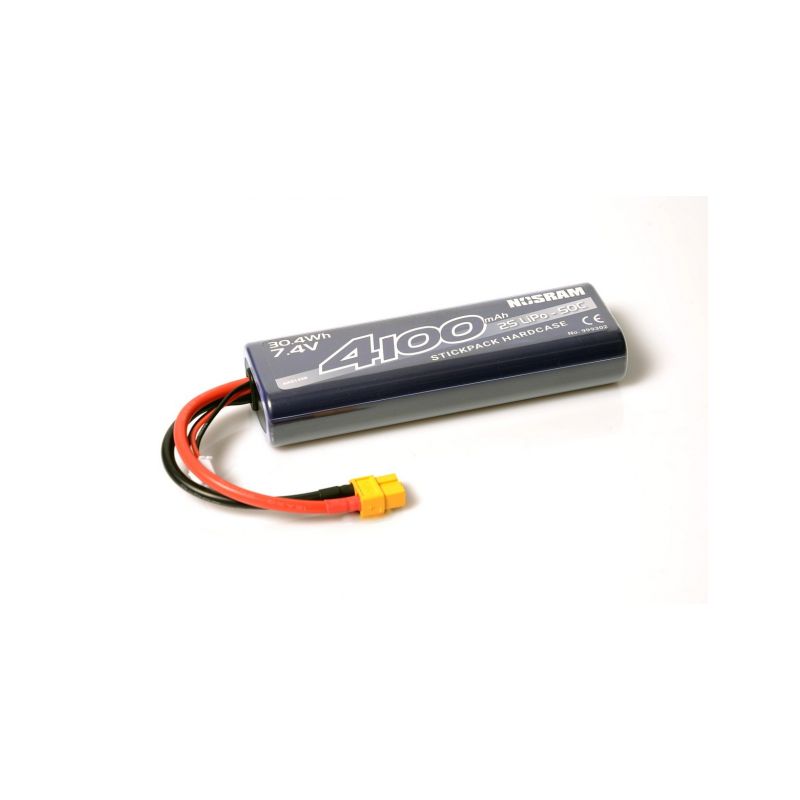 NOSRAM 4100mAh - 7.4V - 50C LiPo Car Stickpack Hardcase - XT60 konektor - 1