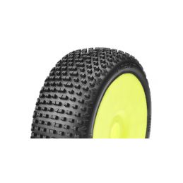 1/8 Off Road Buggy nalepené gumy, KOSMIC, žluté disky, Medium směs, 1 pár - 1