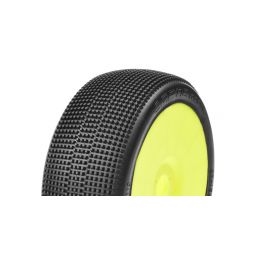1/8 Off Road Buggy nalepené gumy, TRACER, žluté disky, Medium-Soft směs, 1 pár - 1
