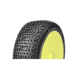 1/8 Off Road Buggy nalepené gumy, S-CODE, žluté disky, Medium-Soft směs, 1 pár - 1