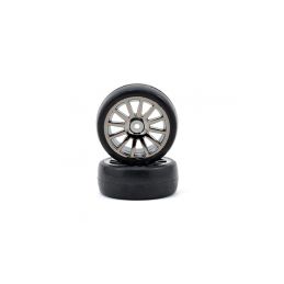 Traxxas kolo, disk 12-spoke černý, pneu slick (2) - 1