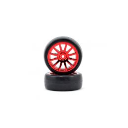 Traxxas kolo, disk 12-spoke červený, pneu slick (2) - 1