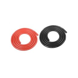 Silikonový kabel 5,5qmm, 10AWG, 2x1metr, černý a červený - 1
