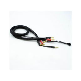 2S černý nabíjecí kabel G4/G5 v černé ochranné punčoše - dlouhý 600mm - (4mm, 3-pin XH) - 1