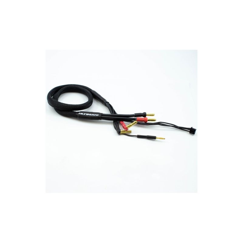 2S černý nabíjecí kabel G4/G5 v černé ochranné punčoše - dlouhý 600mm - (4mm, 3-pin XH) - 1
