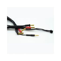 2S černý nabíjecí kabel G4/G5 v černé ochranné punčoše - dlouhý 600mm - (4mm, 3-pin XH) - 2
