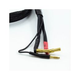 2S černý nabíjecí kabel G4/G5 v černé ochranné punčoše - dlouhý 600mm - (4mm, 3-pin XH) - 3