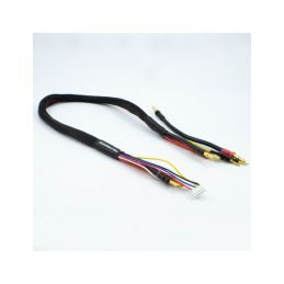 2 x 2S černý nabíj. kabel G4/G5 v černé ochranné punčoše - dlouhý 600mm - (4mm, 3-pin XH) - 1