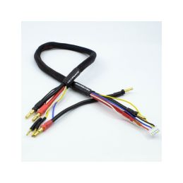 2 x 2S černý nabíj. kabel G4/G5 v černé ochranné punčoše - dlouhý 600mm - (4mm, 3-pin XH) - 2